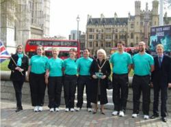The Mayor of Westminster welcomed the runners back to London at the end of their 7-day, 130- mile multi-marathon through southern England to promote drug-free living.